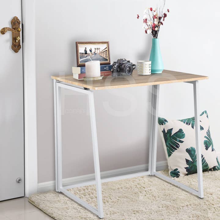 31.5" Foldable Computer Desk, Natural Wood for wholesale by HOMYCASA DESIGN INC