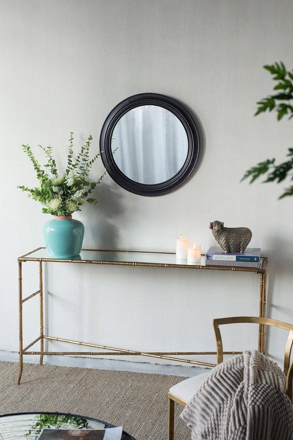 A&B Home Group Inc. - Wholesale Wall Mirror - D23.5" Antiqued Black Round Mirror - Black6