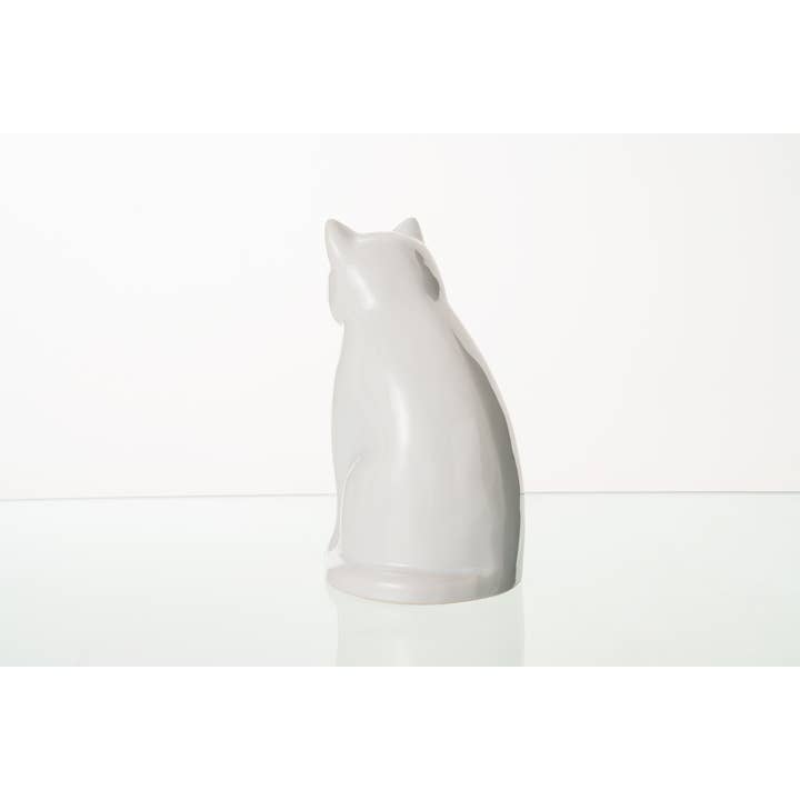 Pulvis Art Urns – wholesale Husdjursurna/minneslåda – "Mjau" Djururna för Katt - Vit | Keramik