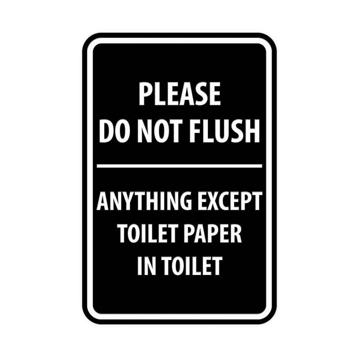 Retrato Redondo Por Favor No Tire Nada Excepto Papel Higiénico Señal para venta al por mayor de All Quality