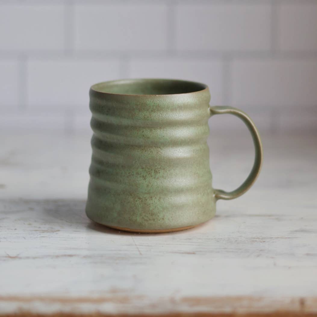 Gravesco Pottery - Wholesale Coffee Mug - Diner Inspired Mug in Sage Green