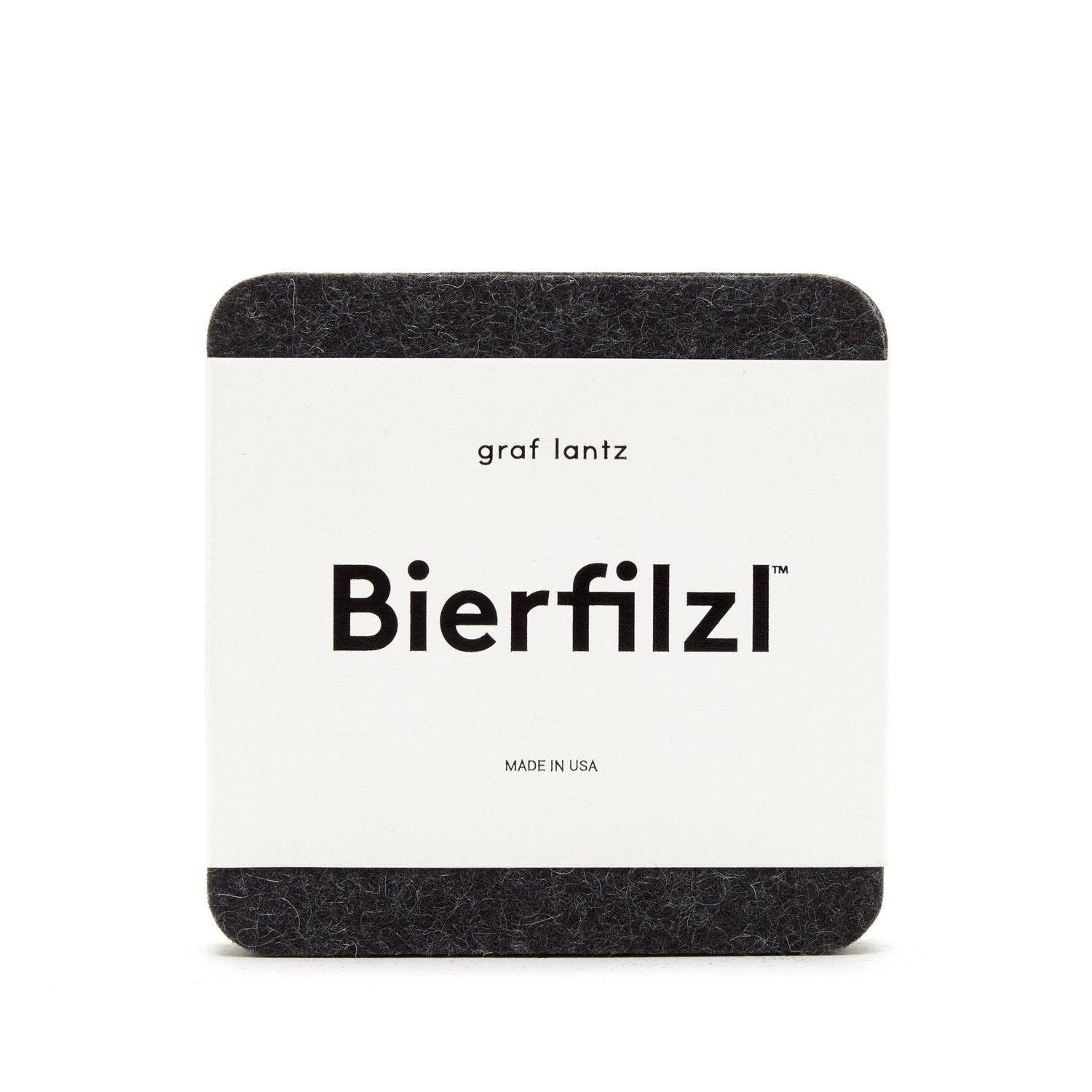 Bierfilzl Merino Wool Felt Square Coaster Charcoal for wholesale on Faire1