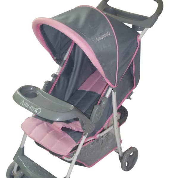 2228 Convenient Stroller pink/grey for wholesale by Amoroso Baby, Amoroso Pet, Quest, SCKS8, TAWA, Nirvana