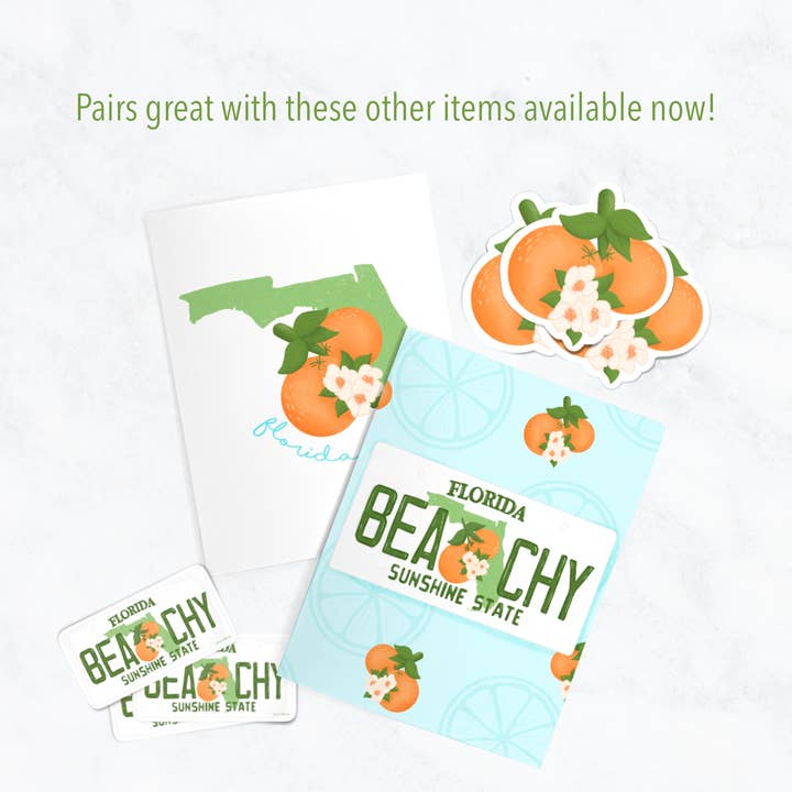 25 Sweetpeas - Wholesale Sticker - Beach Florida License Plate Sticker, Beach Sticker3