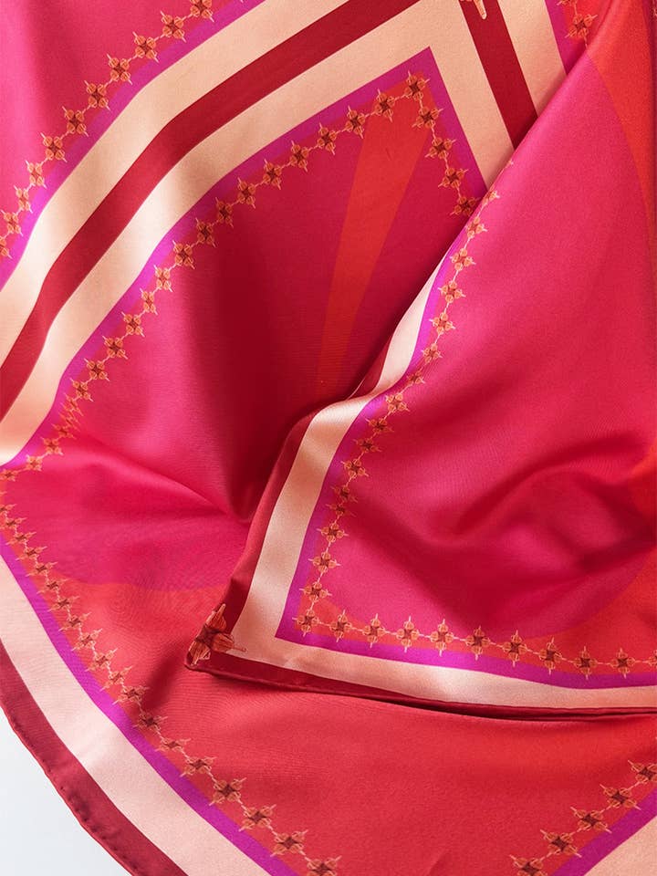 The 'Art of Heart' 34" Double-Sided Silk Scarf for wholesale by ASTOURI