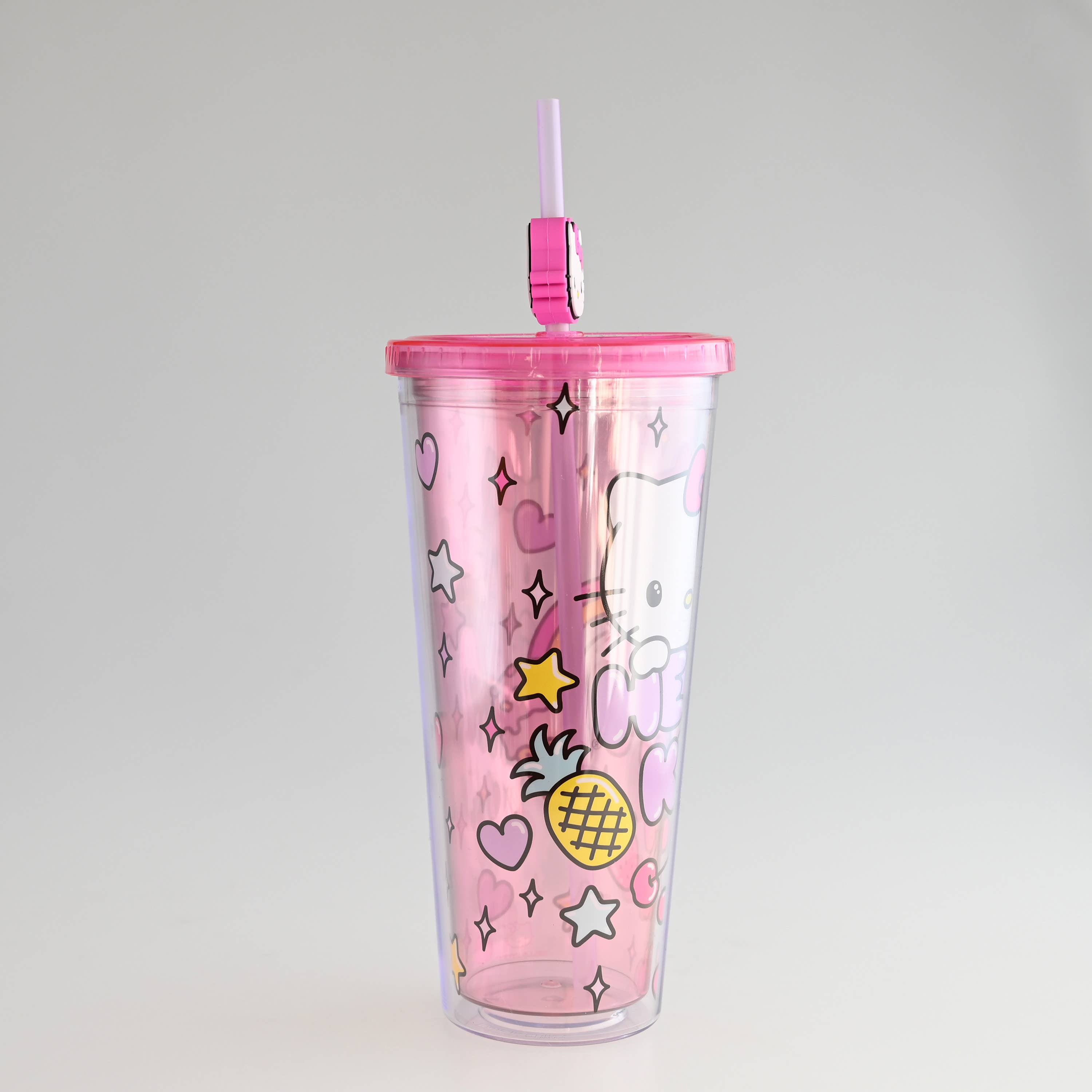 Silver Buffalo - Wholesale Drinking Glass/Cup - Hello Kitty Rainbow Treats & Stars 24Oz Plastic Cold Cup5