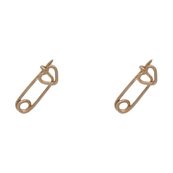 Agapantha Jewelry - Wholesale Stud/Post Earrings - Junibel Stuck On You Safety Pin Stud0