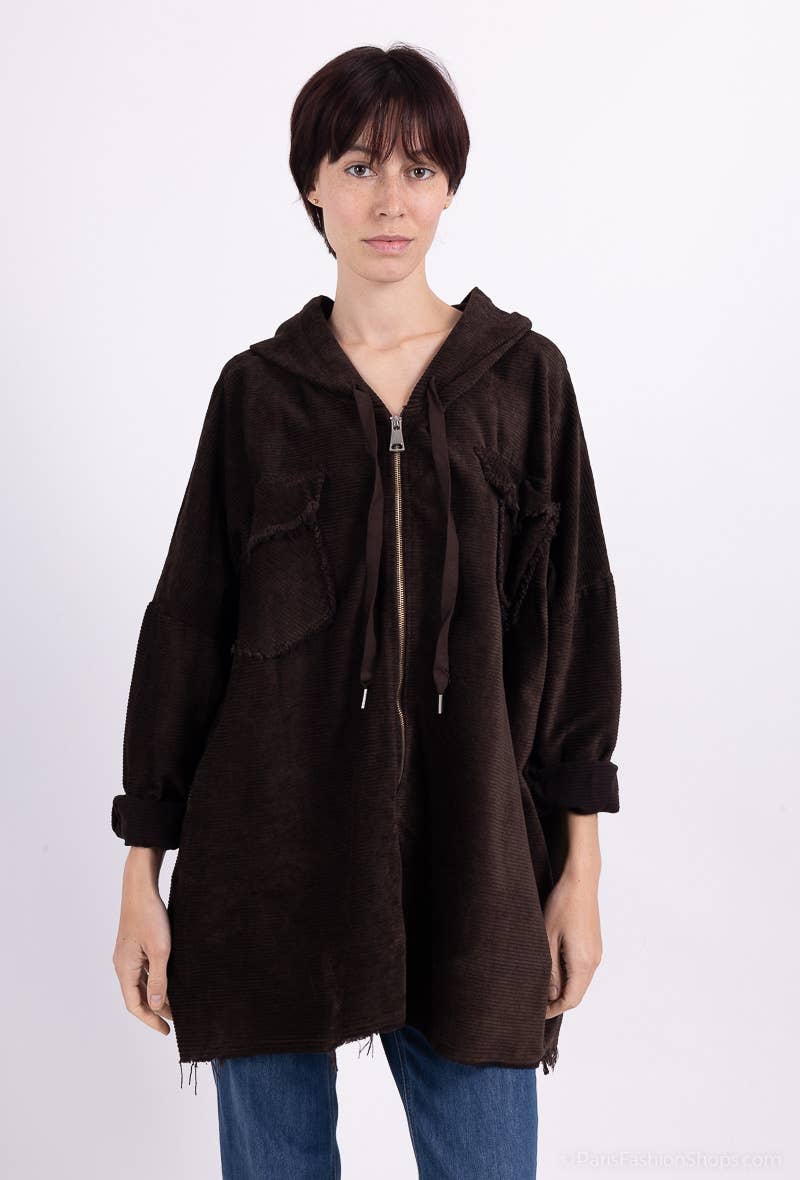 L'Emotion - Wholesale Hoodie - Women's - Velvet Pleated Velvet Worn Effect Wide Zip Hoodie13