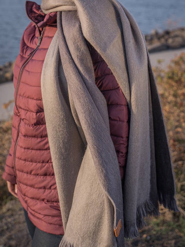 Smoke & Lavender - Alpaca Wool Blend Shawl for wholesale by Red Thread & Co