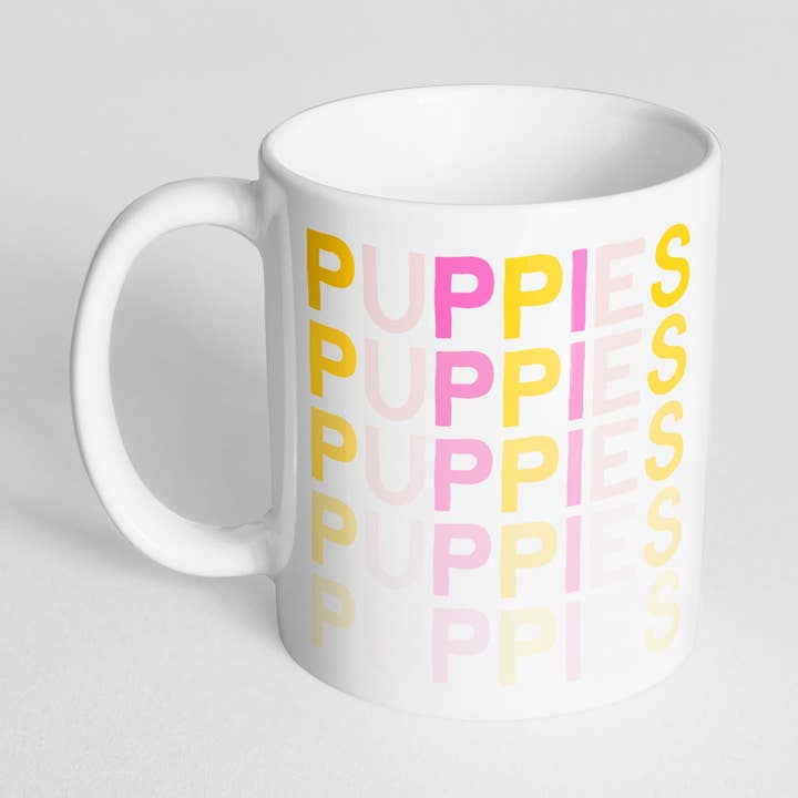 Puppies Fade/Pink Mug for wholesale by The Dapper Paw