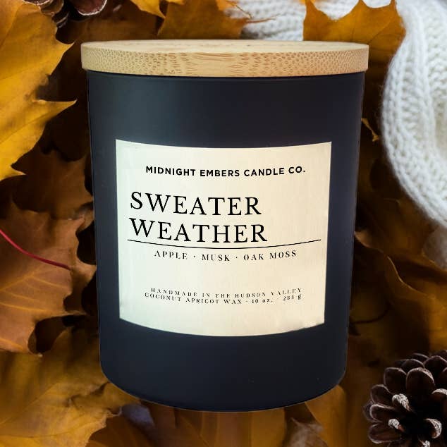 Sweater Weather 10 oz. | Bougies Confortables à Thème Automnal pour la vente par Midnight Embers Candle Co.