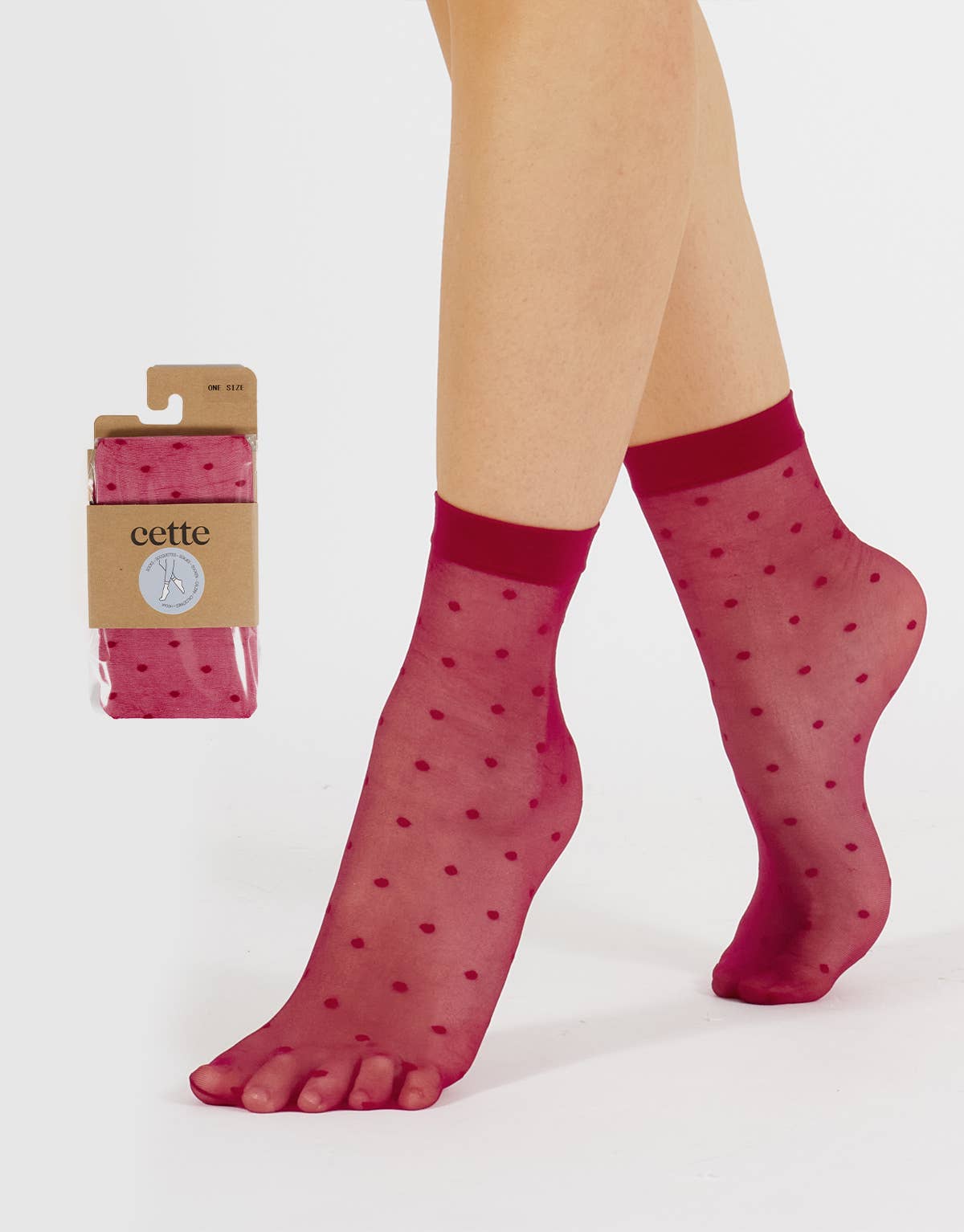 Cette – wholesale Strumpor - Dam – Prickiga ankelstrumpor, genomskinliga 20 DEN, pop-strumpor3