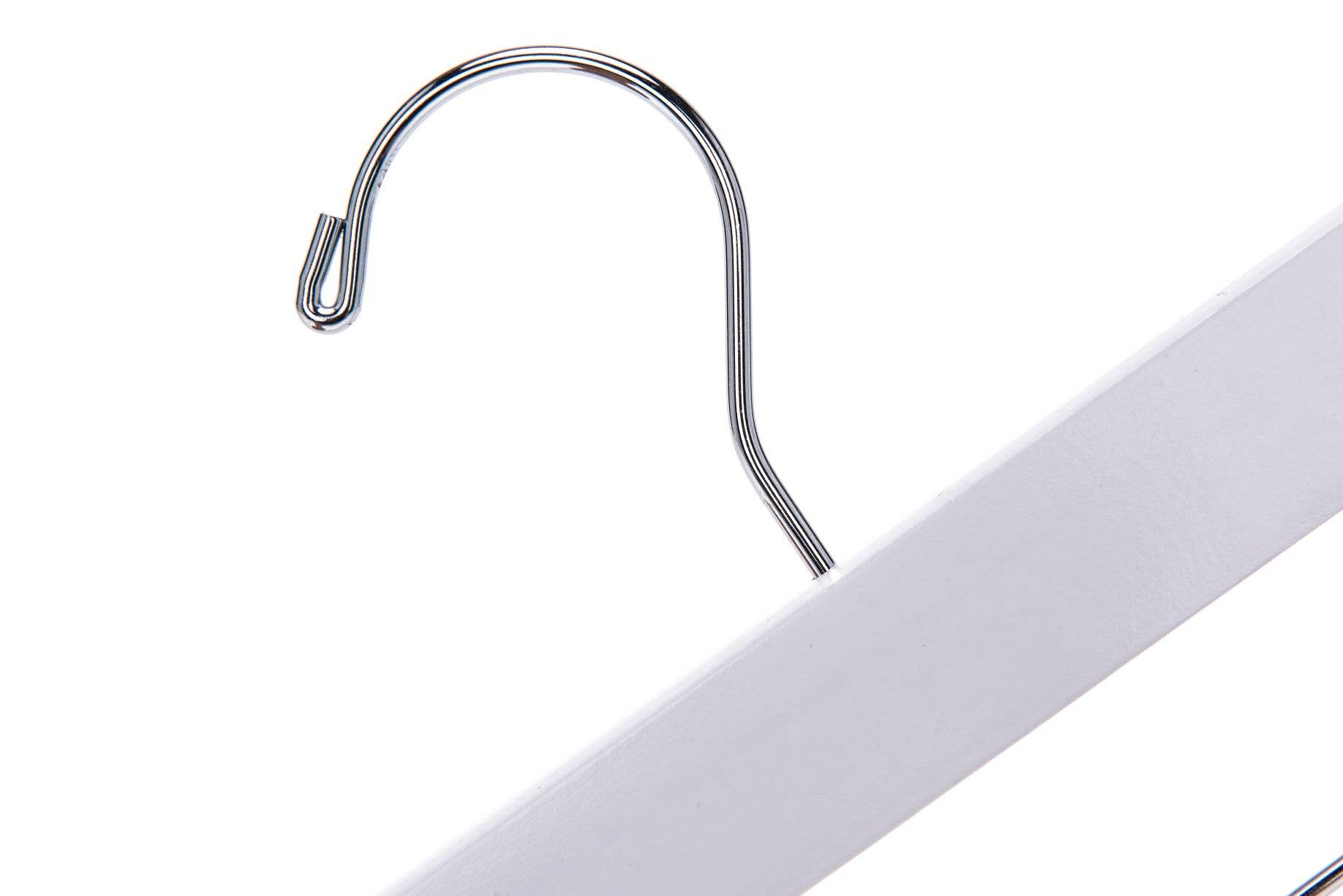 Quality Hangers - Wholesale Clothes Hangers - W043 - Wooden Straight Skirt Hangers, 14", White 120 pcs6