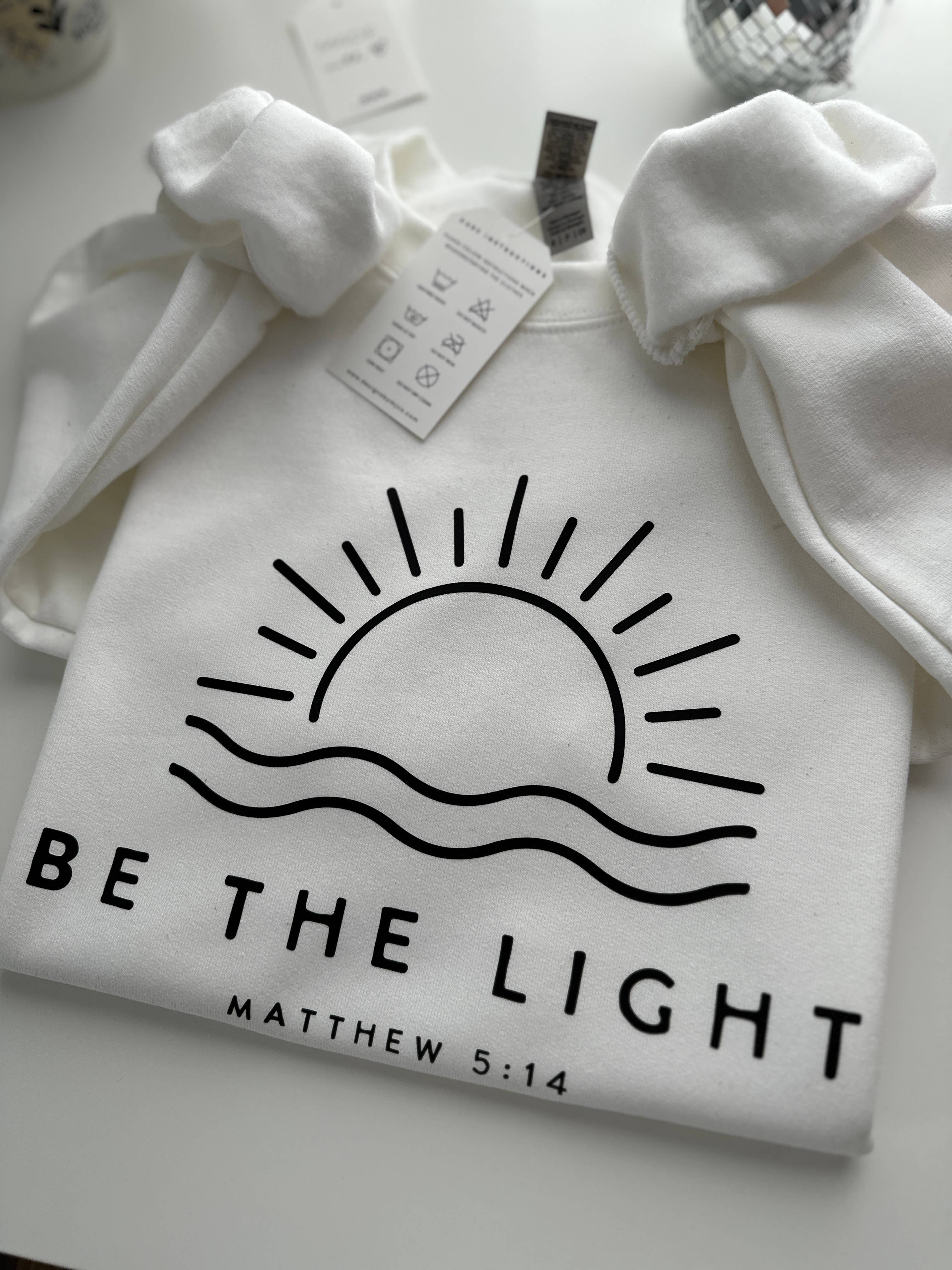 Designs by MJ - Wholesale Graphic Sweatshirt - Women's - Be The Light Christian Sweatshirt1