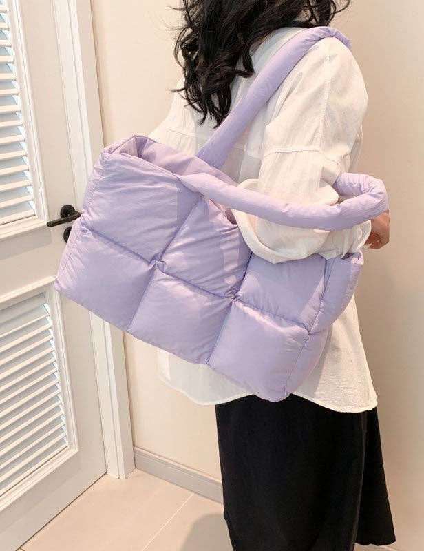 Sweetkama - Wholesale Tote Bag - Women's - Ladies Puff Solid Color Padded Cloud Tote Bag SKAB413415