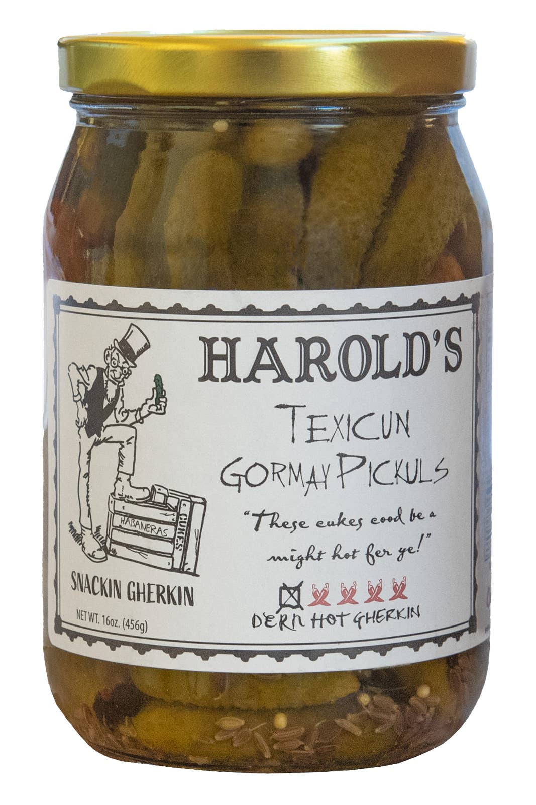 Harold's Pickles - Wholesale Pickled Vegetables - Harold's -  Dern Hot Gherkin Pickles0