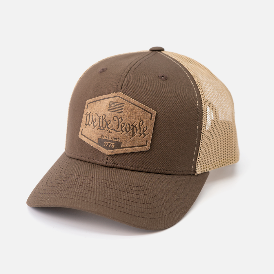 Range Leather Co. - Vente Casquette de camionneur – unisexe - Chapeau We The People | Casquette de camionneur à patch en cuir6