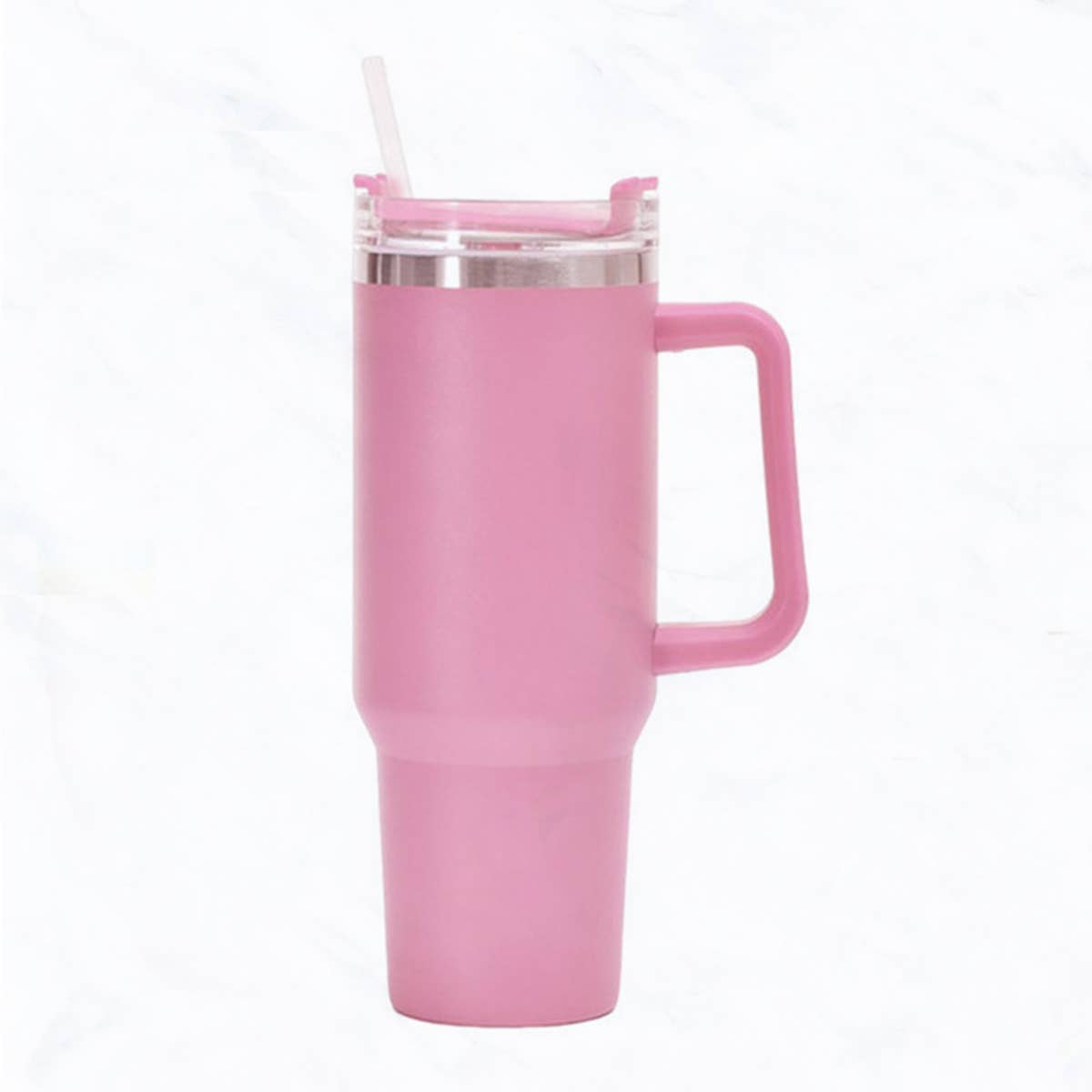 Suzie Q USA - Wholesale Insulated Mug/Tumbler - 40 oz, Stainless Steel Tumbler with Handle, Straws Include3