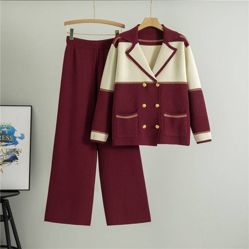 Marayn - Wholesale Suit Set - Women's - Chic Colorblock Knit Suit Spring 2025 Fashion22