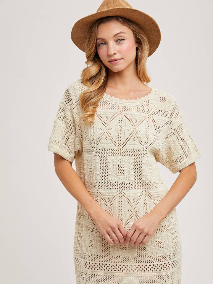 AZTEC KNIT SHIFT DRESS for wholesale by Bluivy