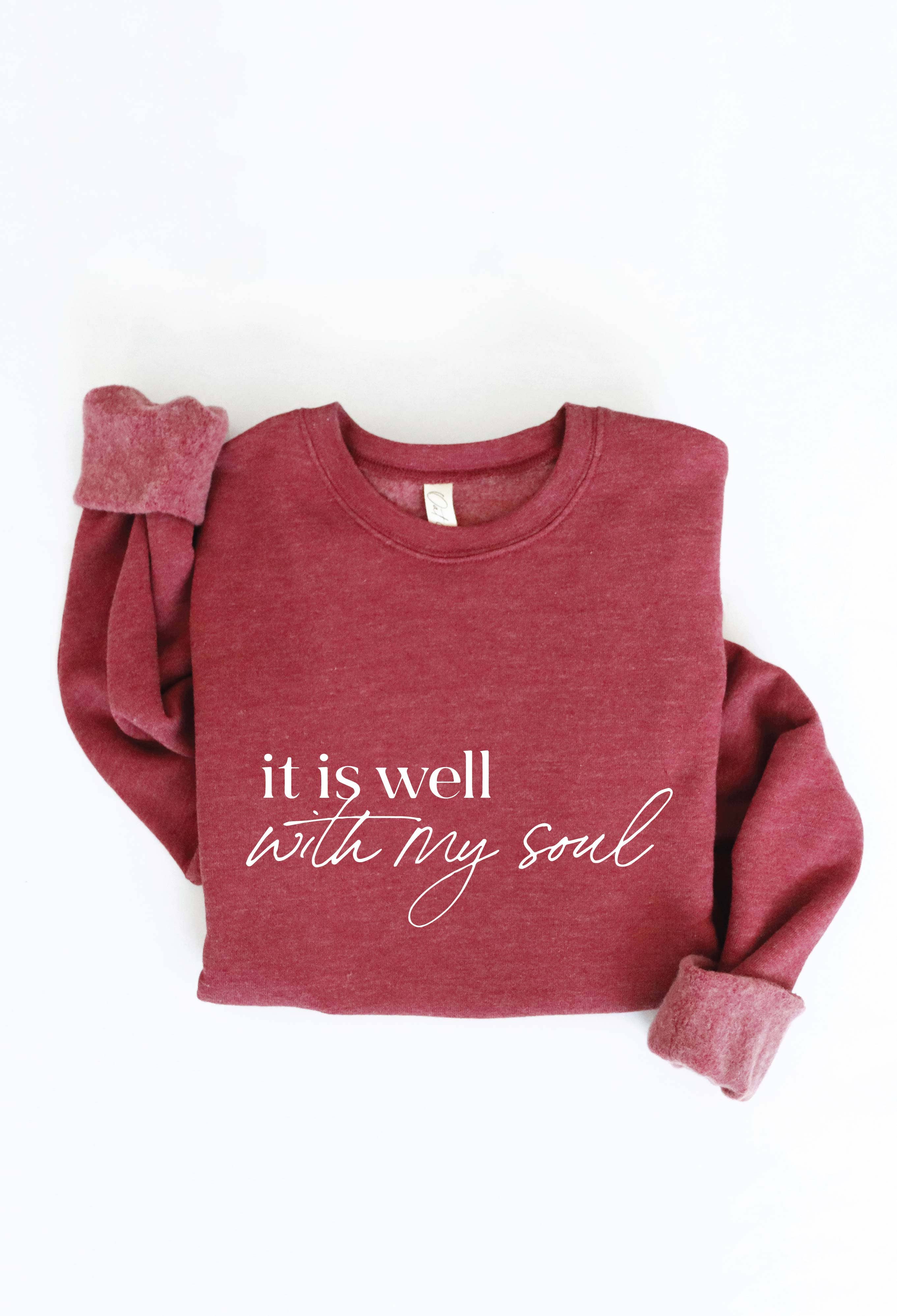 OAT COLLECTIVE - Wholesale Graphic Sweatshirt - Women's - IT IS WELL WITH MY SOUL Graphic Sweatshirt Top7