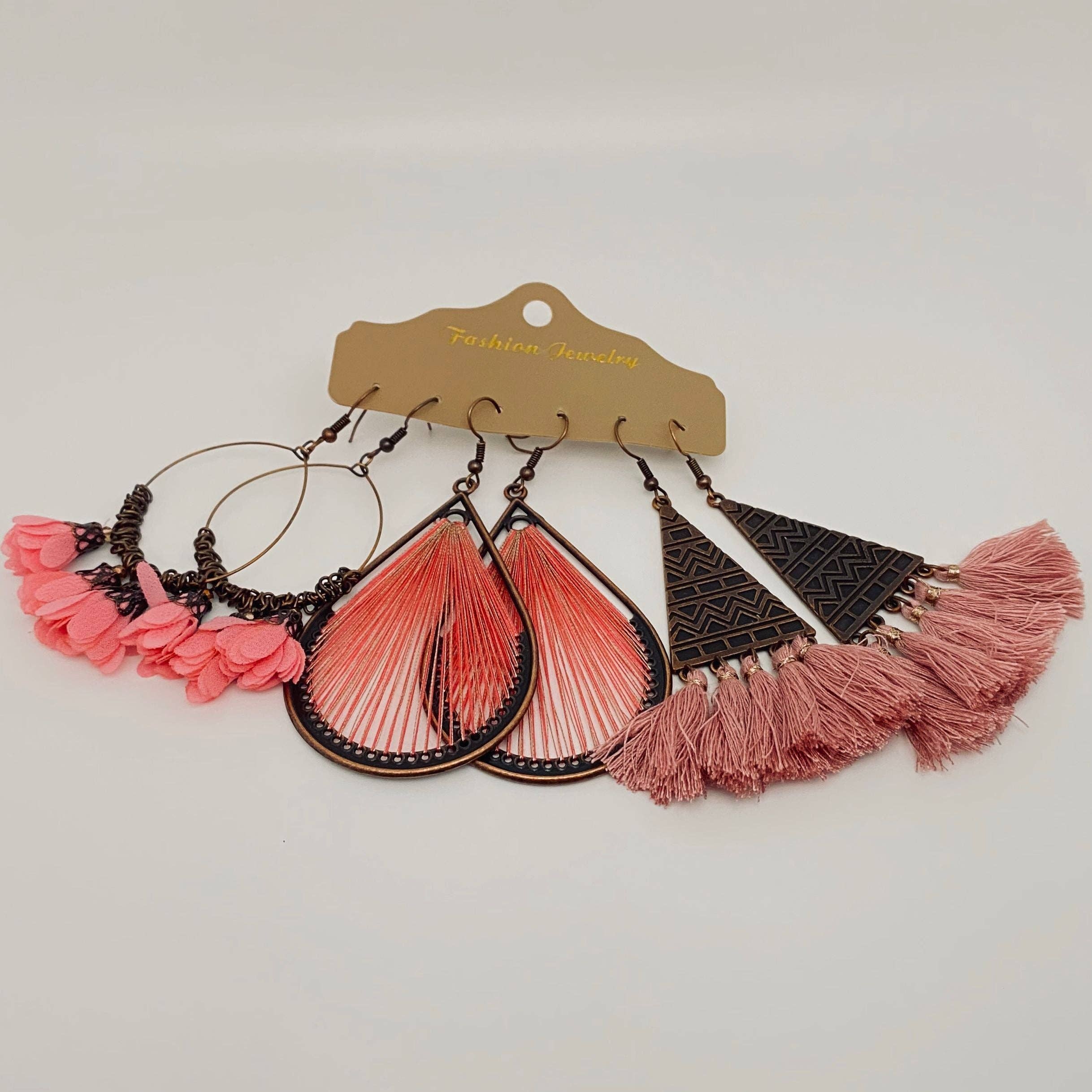 Mio Queena – wholesale Jewellery set – 3Pairs/set Boho Earrings in Different Styles - BJ31