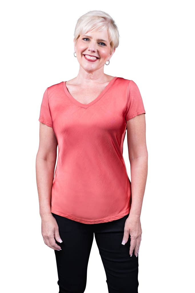 TINA Stephens Italy/Tees By Tina - Wholesale T-Shirt - Women's - Brea Viscose Sheen Top (BSS180)5