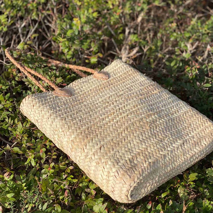 French Market Straw Tote, Handwoven Basket Bag, shoulder bag for wholesale by craftberber