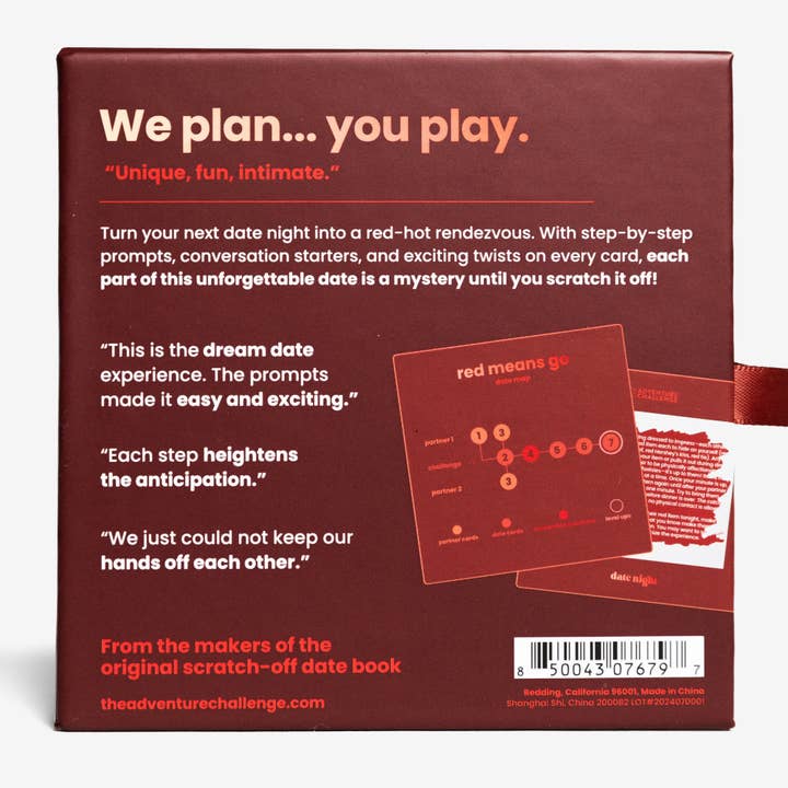 The Adventure Challenge - Wholesale Card Game - The Adventure Challenge Sexy Date Night: Red Means Go