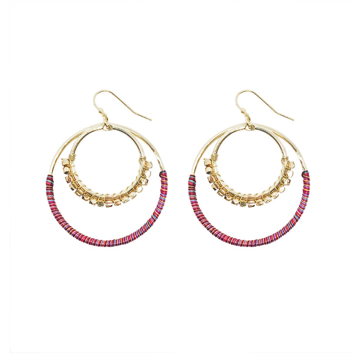 WorldFinds - Vente Boucles d'oreilles pendantes - Créoles Raja Sunrise3