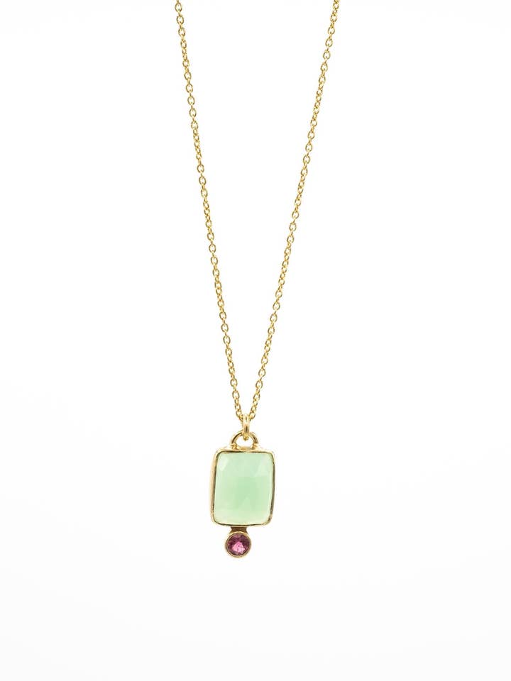 COLLIER HIDDIA CHRYSOPRASE pour la vente par JUDITH LACROIX