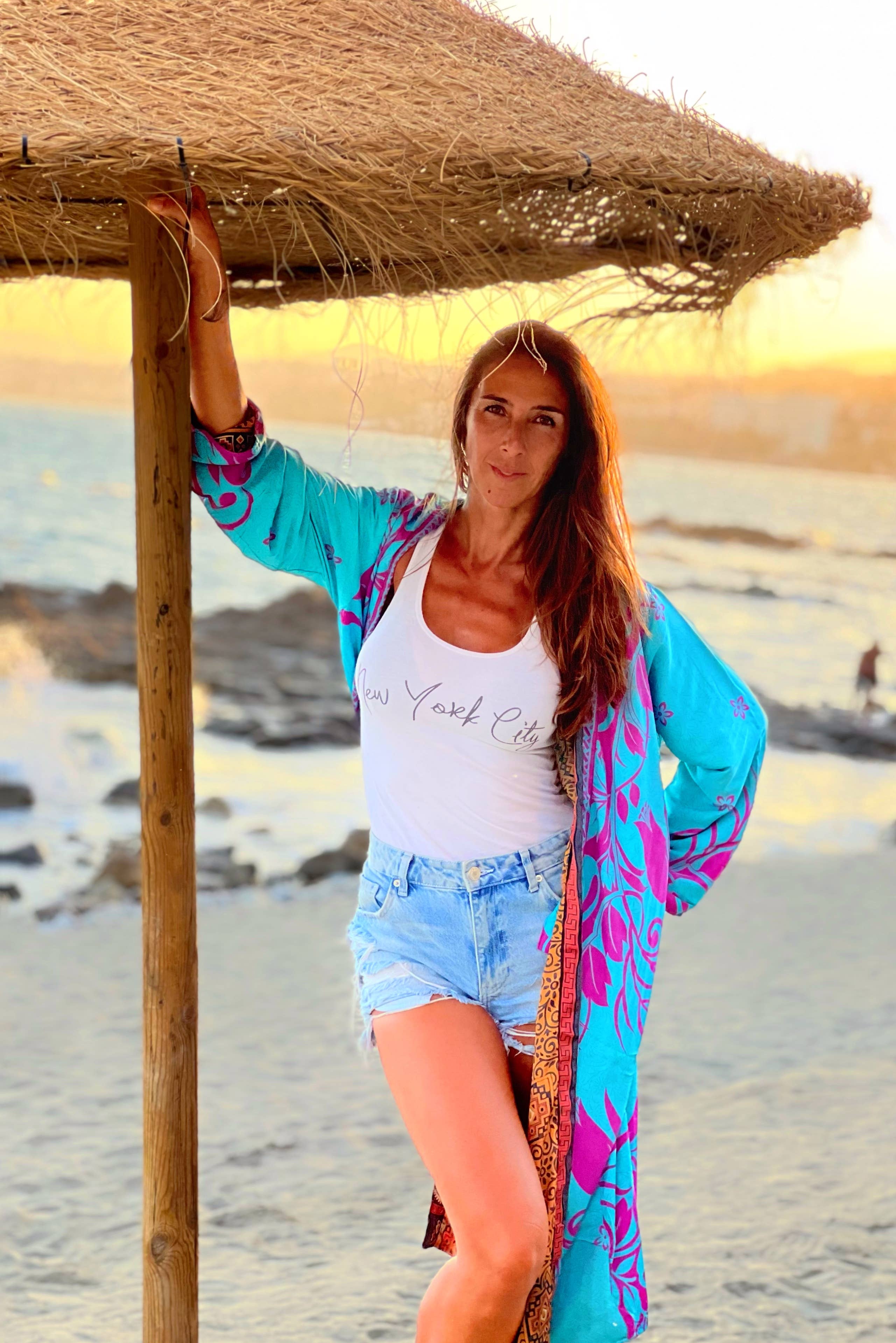 Kinomy - Wholesale Kimono - Women's - Varied reversible long kimonos (118 cm) Pack 20, boho.13