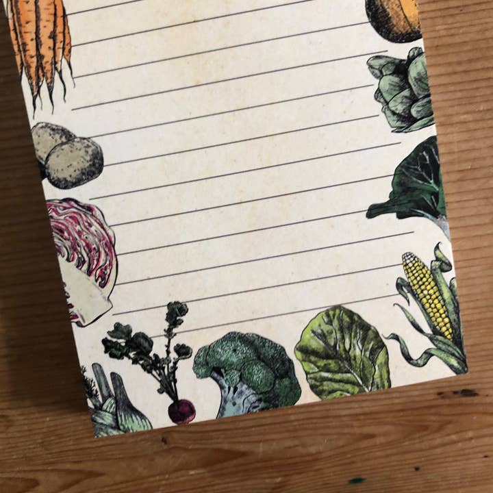 Vintage Vegetable Shopping List for wholesale by Hannah Turpin Designs