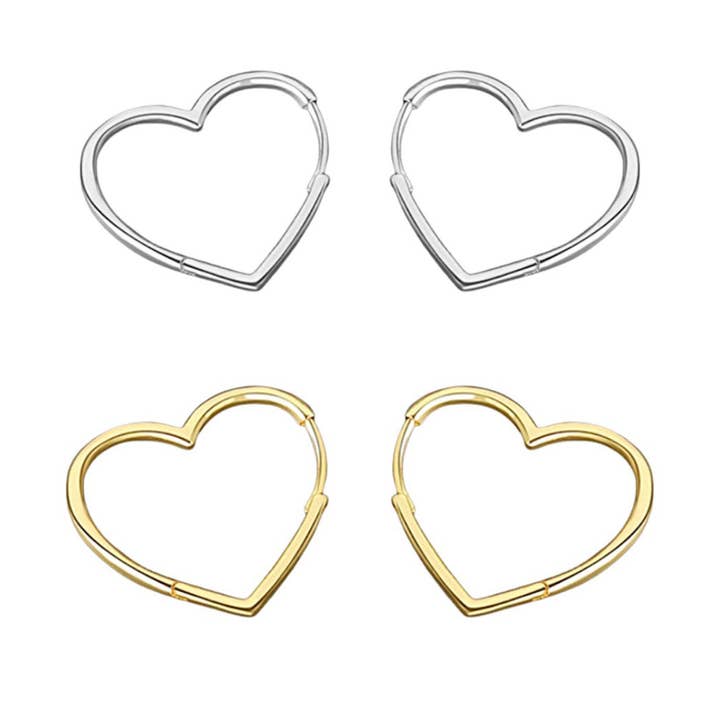 Boucles d'oreilles créoles en forme de cœur pour la vente par KIKICHIC