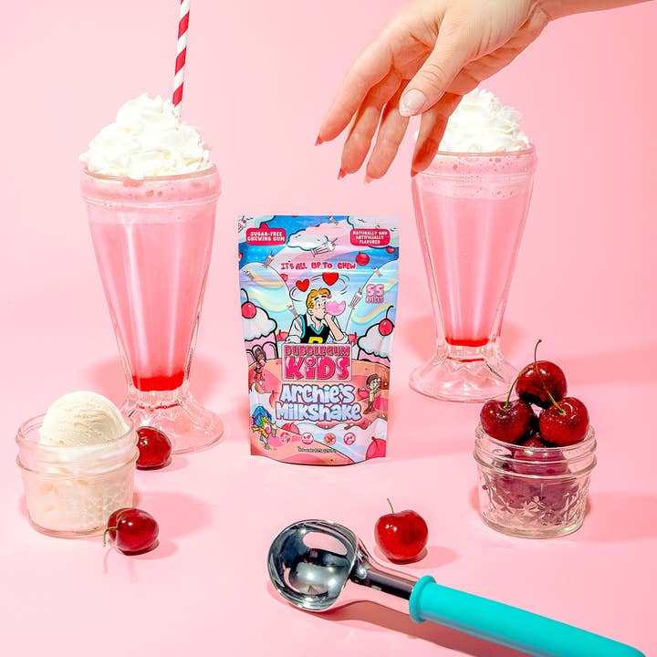 Bubblegum Kids - Wholesale Chewing Gum - Archie's Milkshake Sugar-Free Gum – 2.91oz, 10ct RRP2