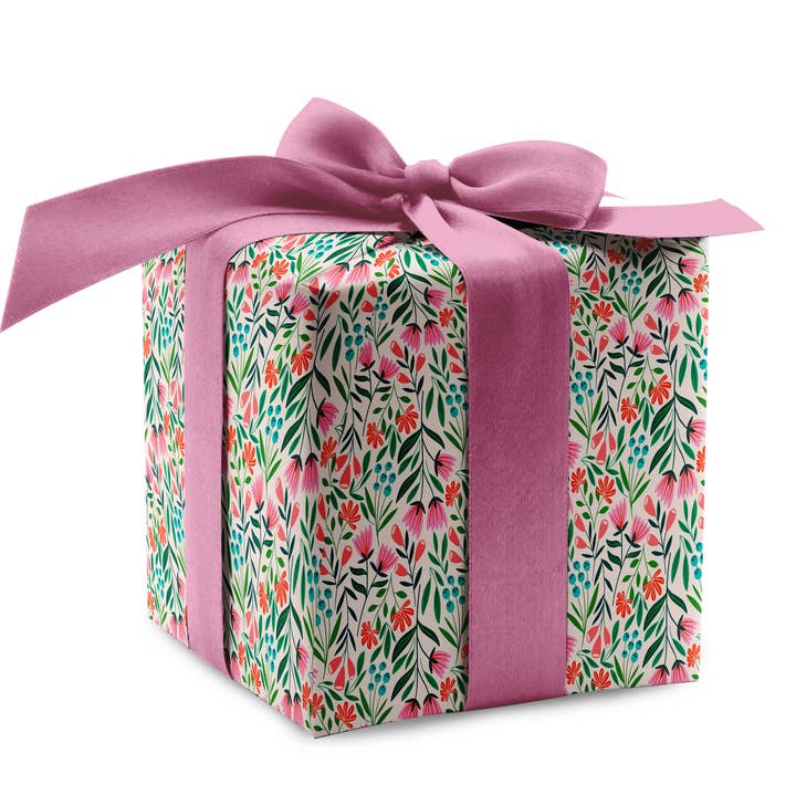 White Garden Wrapping Paper – Botanical Gift Wrap (2 Sheets) for wholesale by Rebecca Jane Woolbright