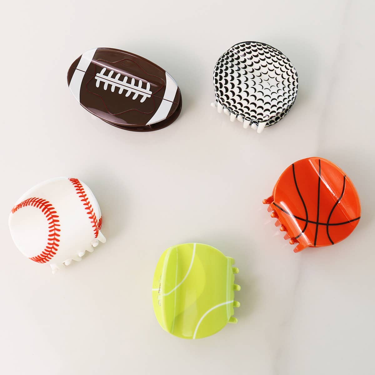 Loven x Mini Momo - Wholesale Hair Clip - Women's - Sports Hair Claw Clip - Cute Acetate Hair-Football4