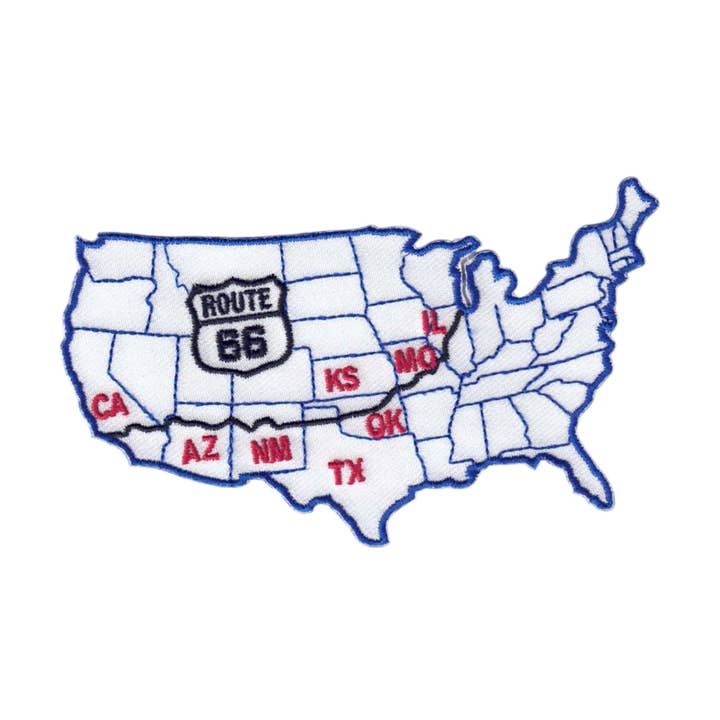ROUTE 66 Map Souvenir Patch - 9567 for wholesale by Happy Wood Products
