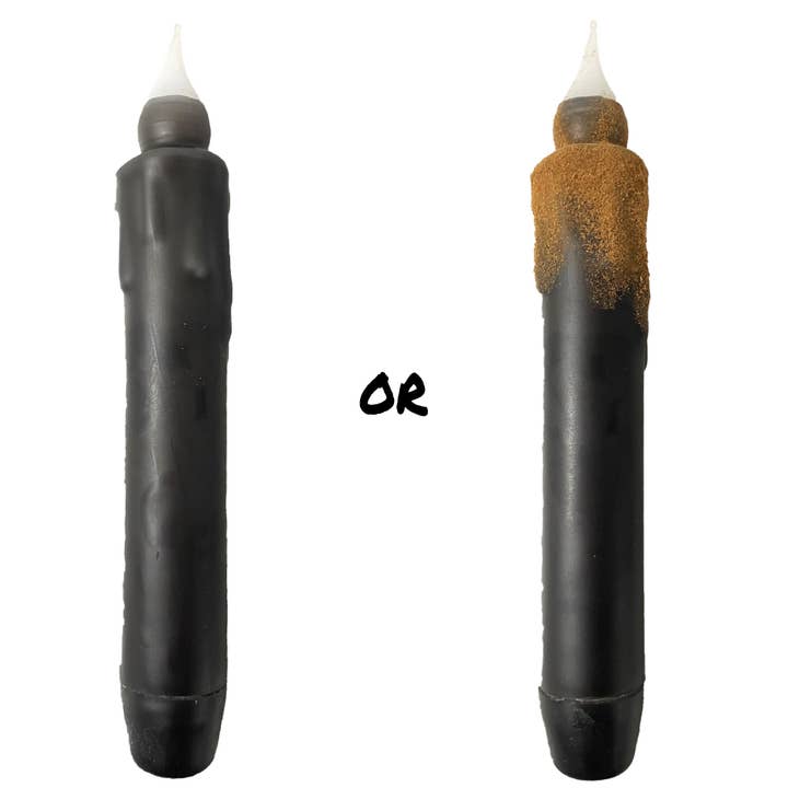 Small Town Dusk - Wholesale Flameless Candle - 7" Solid Black LED Battery Operated Timer Taper Candles