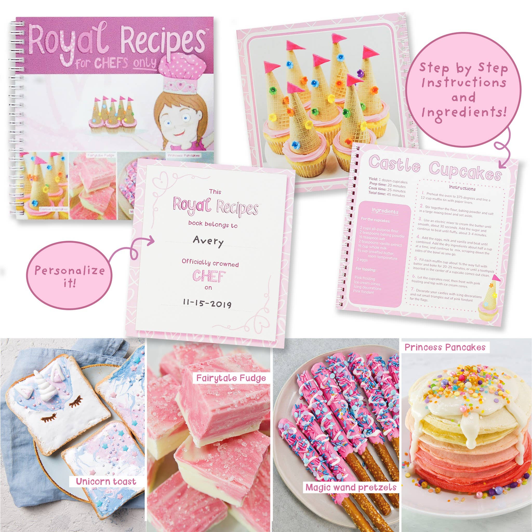 Bearington Collection - Wholesale Toy Set - Kids - Princess Chef Gift Set w/ Book, Apron, Hat and Cookbook3