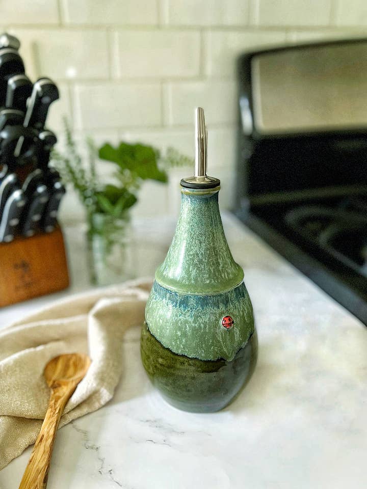 Olive Oil Bottle- Wholesale for wholesale by Bug Pottery