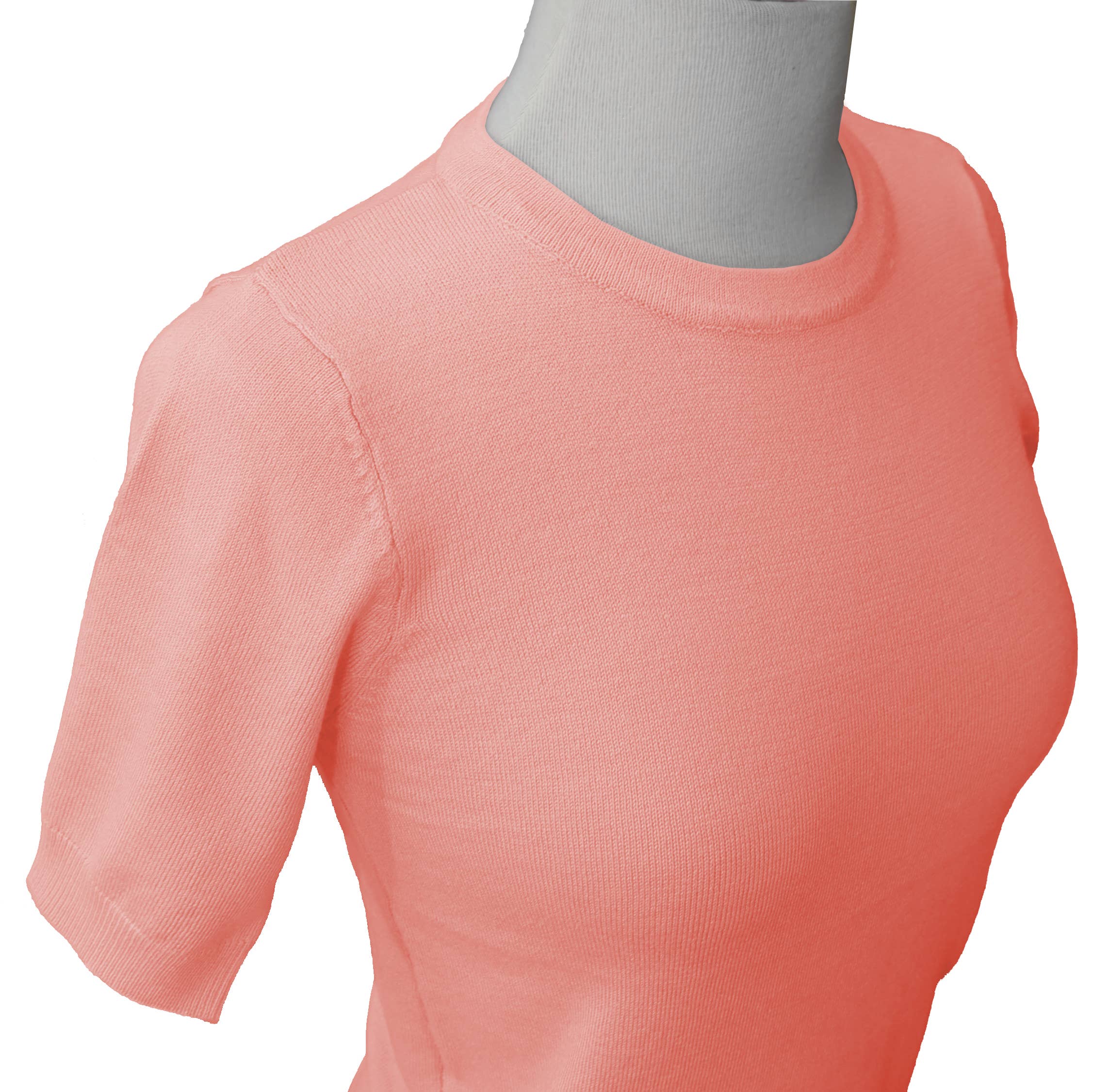 Mak – Engroshandel Strikket top - Dame – Halv-ærmet Crewneck Letvægts blød pullover Tee MK3664Y51