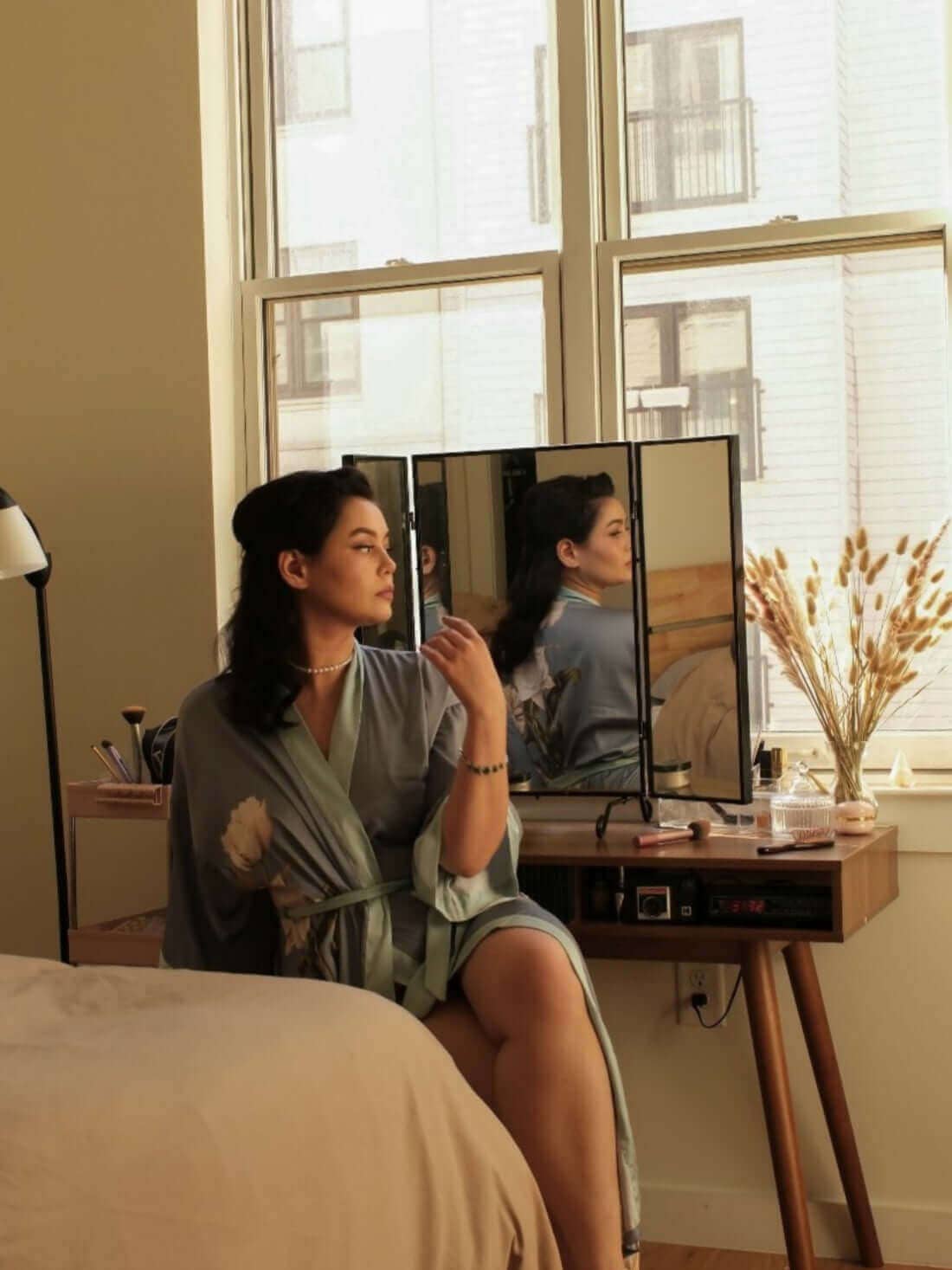 gray Peony Floral Kimono Robe for wholesale on Faire12