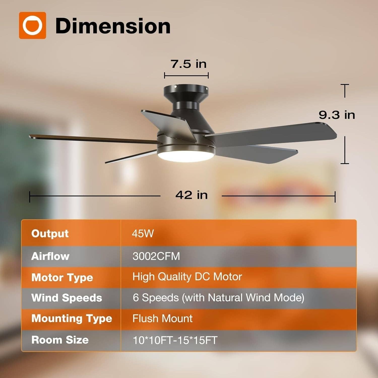 42 Inch Black Ceiling Fan With Light And Remote Dimmable for wholesale on Faire1