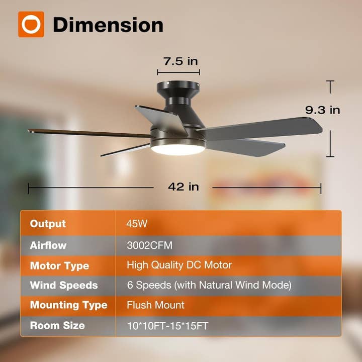 42 Inch Black Ceiling Fan With Light And Remote Dimmable for wholesale on Faire1