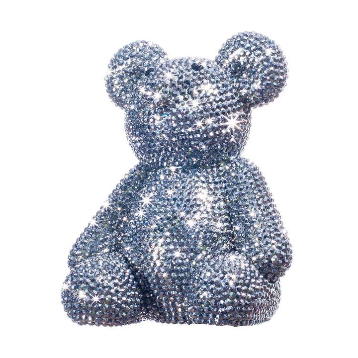 Interior Illusions Plus - Wholesale Money/Piggy Bank - Graphite Rhinestone Bear Piggy Bank - 8" tall0
