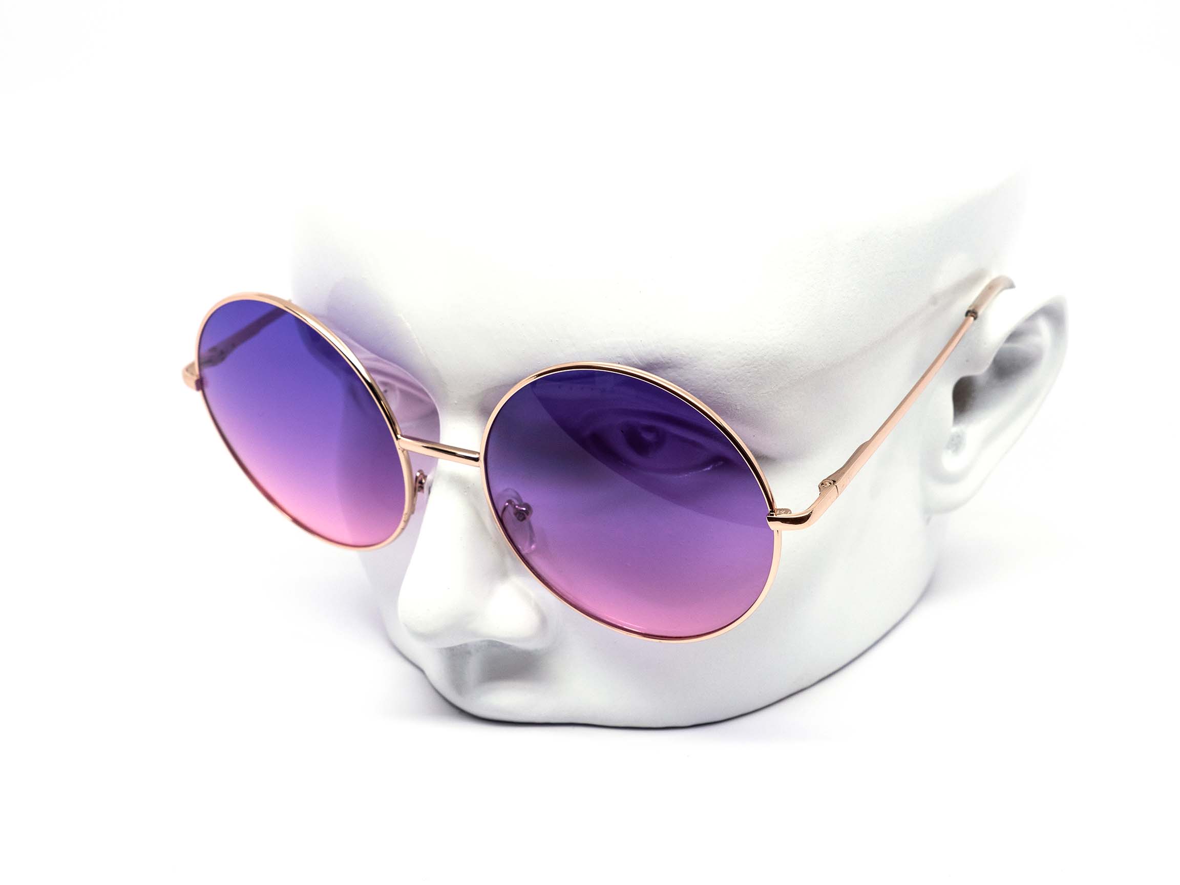 Still Friday - Wholesale Sunglasses - Women's - Oversized Circle Duo-tone Gold Sunglasses2