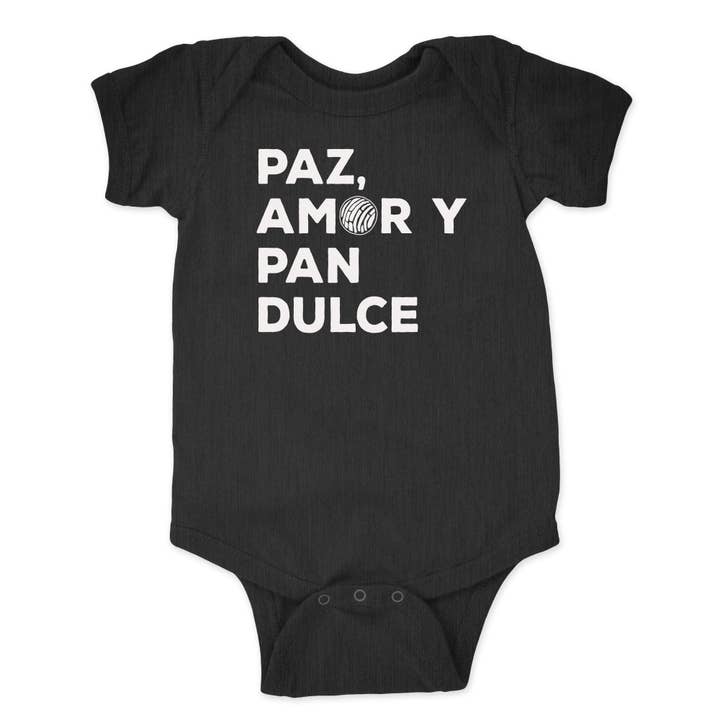 Paz, Amor y Pan Dulce - Smoke Infant Onesie for wholesale by Que Rico T-Shirt Co.