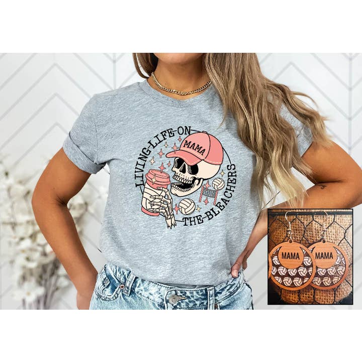 Southern Attitude Designs Inc - Wholesale T-Shirt (Graphic) - Women's - Life on the Bleachers- Volleyball
