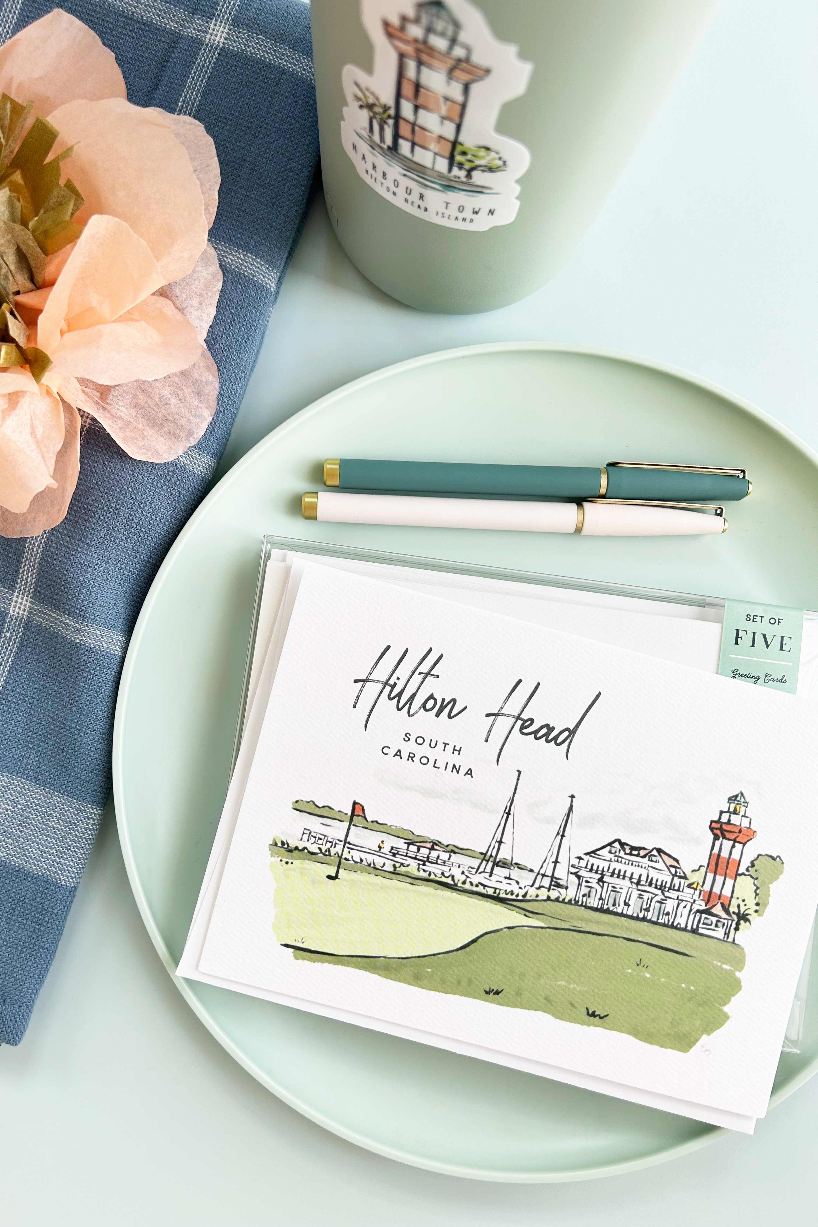 Texture Design Co - Wholesale Everyday Greeting Card - Sherbet Painted Streets - The Hilton Head Greeting Card0